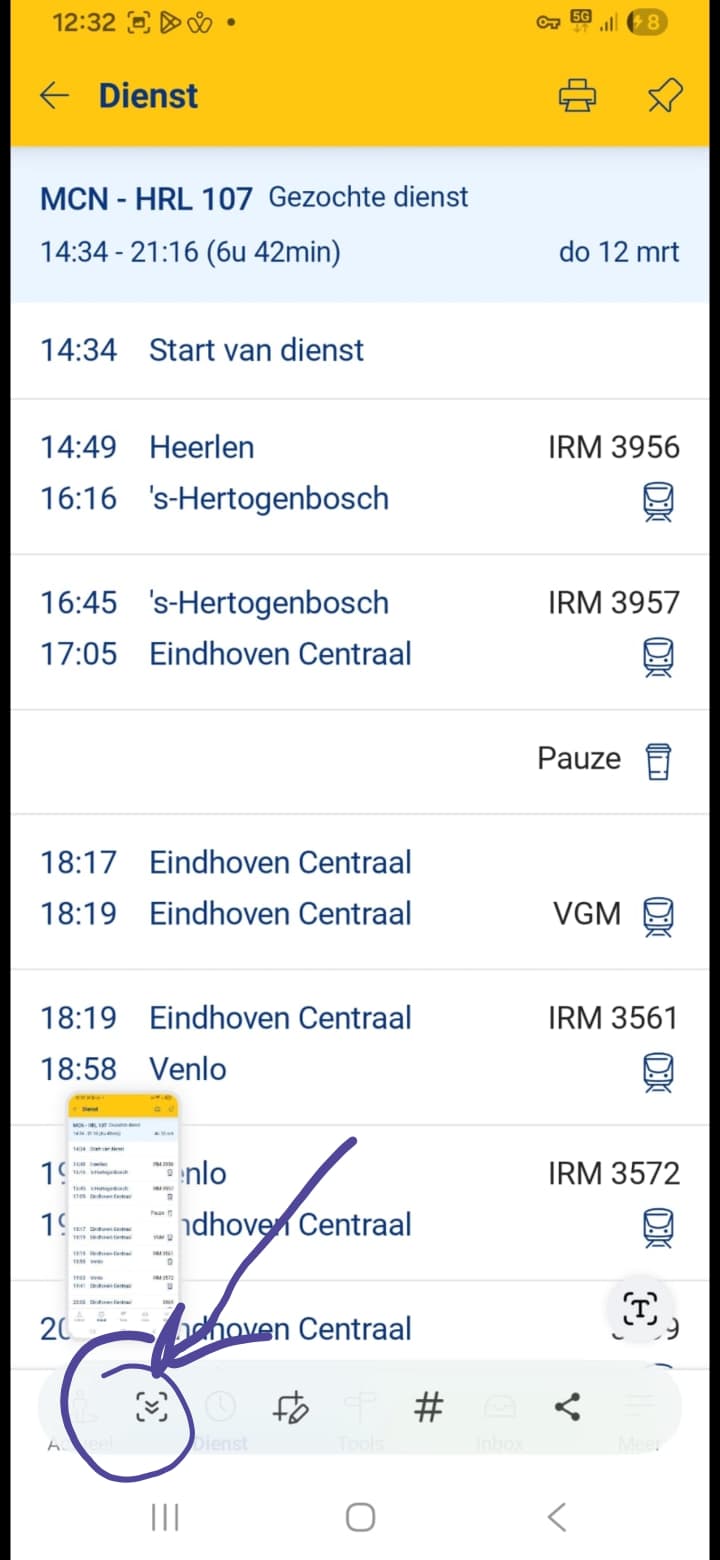Open de dienst in de app