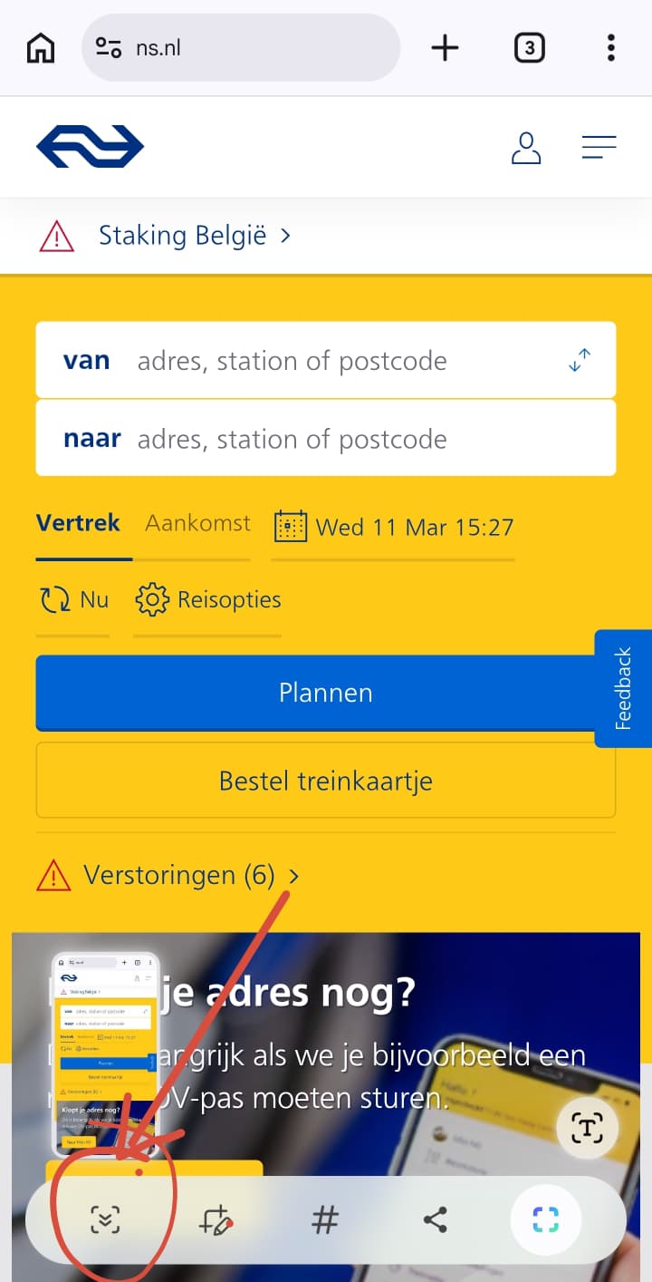 Open de dienst in de app